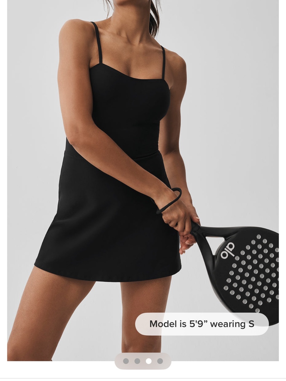 ALO Yoga Black Mini Dress with Spaghetti Straps - Picture 3 of 4
